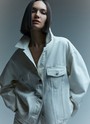 Джинсовая куртка oversize белый цвет