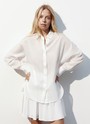 Рубашка oversize из крапивы Молочный цвет