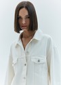 Джинсовая куртка oversize белый цвет