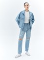 Джинсовая куртка oversize голубой цвет