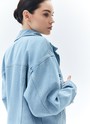 Джинсовая куртка oversize голубой цвет