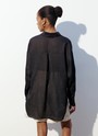 Рубашка oversize из крапивы Черный цвет